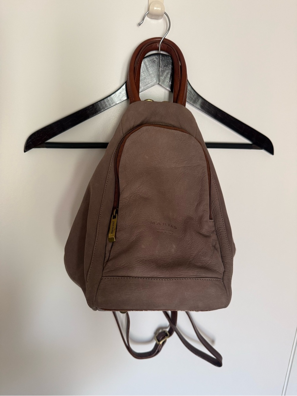 2116 Maria’s Leather Taupe Suede Backpack